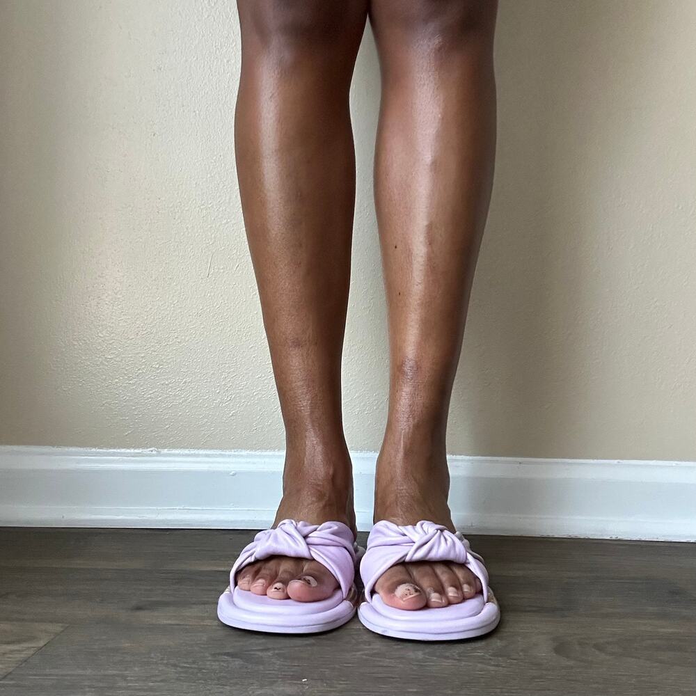 Coach Purple Brooklyn Leather Slides Size 8 - Picture 5 of 14